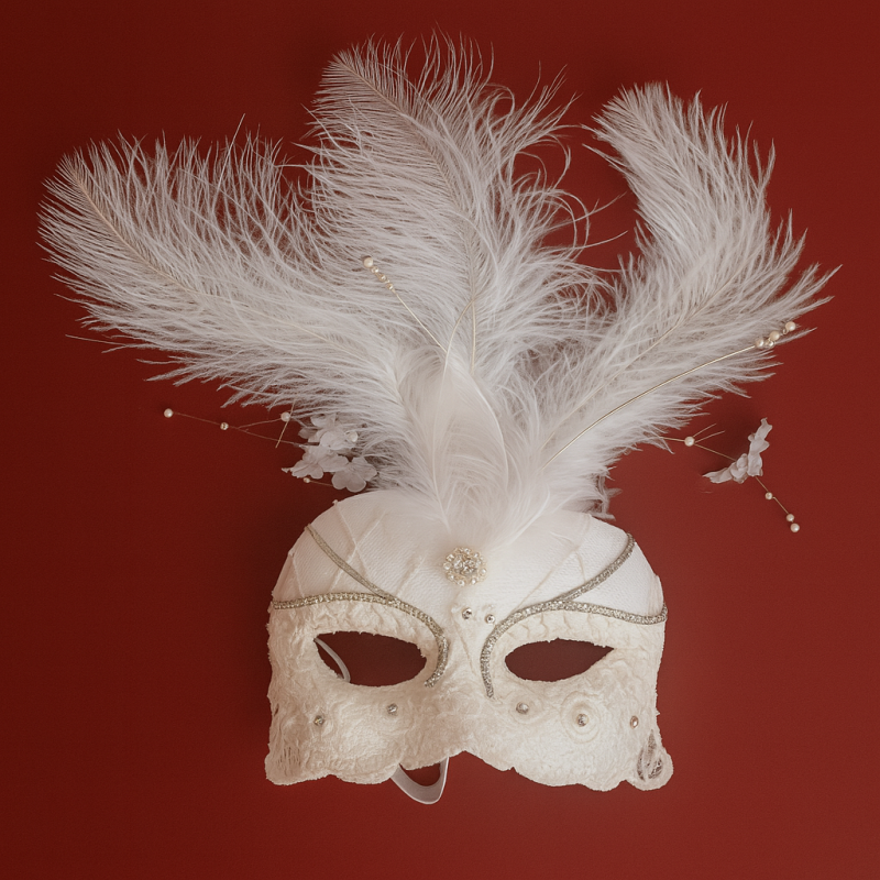 Antifaz y máscara estilo nevado para Navidad