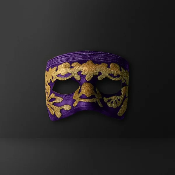 Antifaz Bizantino de Velaris, en morado y dorado